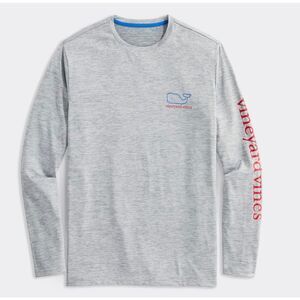 Vineyard Vines Performance Harbor Long Sleeve Tee T-Shirt Gray Men’s XS Outdoors